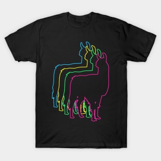 Llama 80s Neon T-Shirt